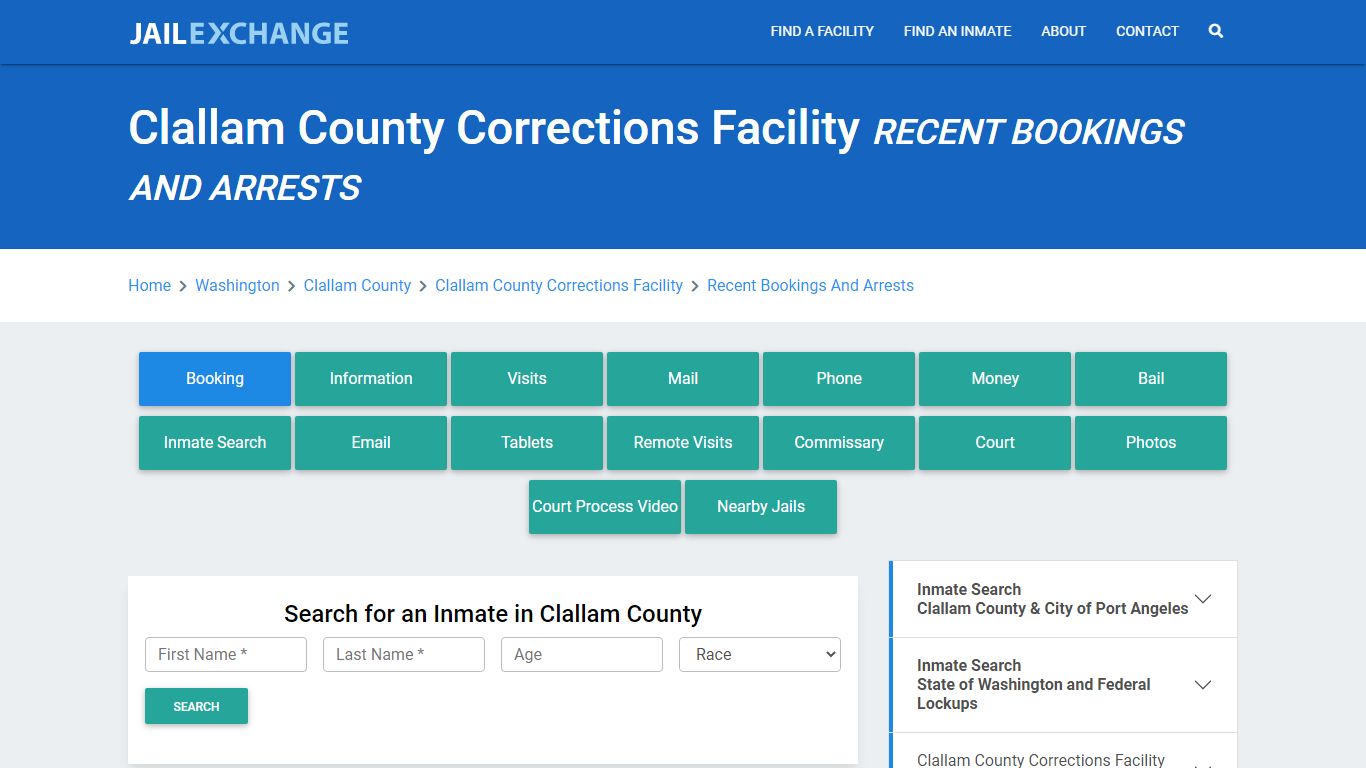 Clallam County Corrections Facility Recent Bookings And Arrests